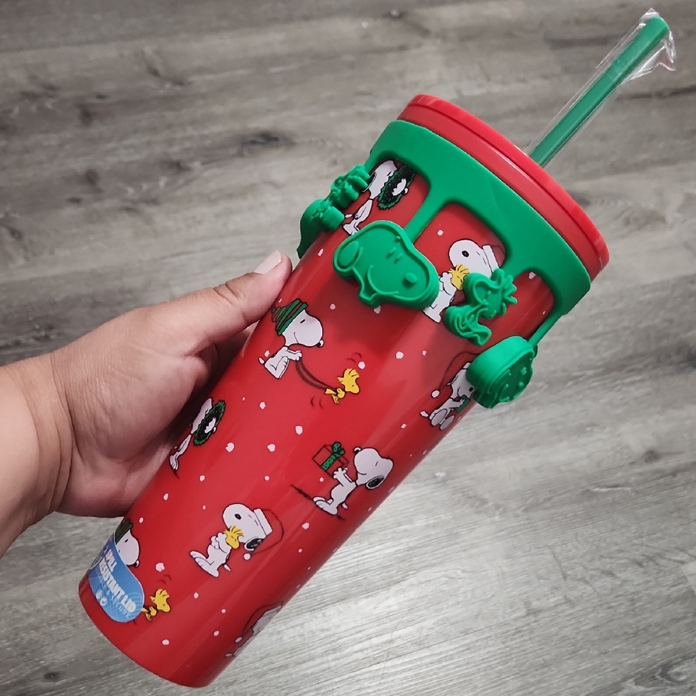 Snoopy Christmas Tumbler with Straw - Picture 1 of 3